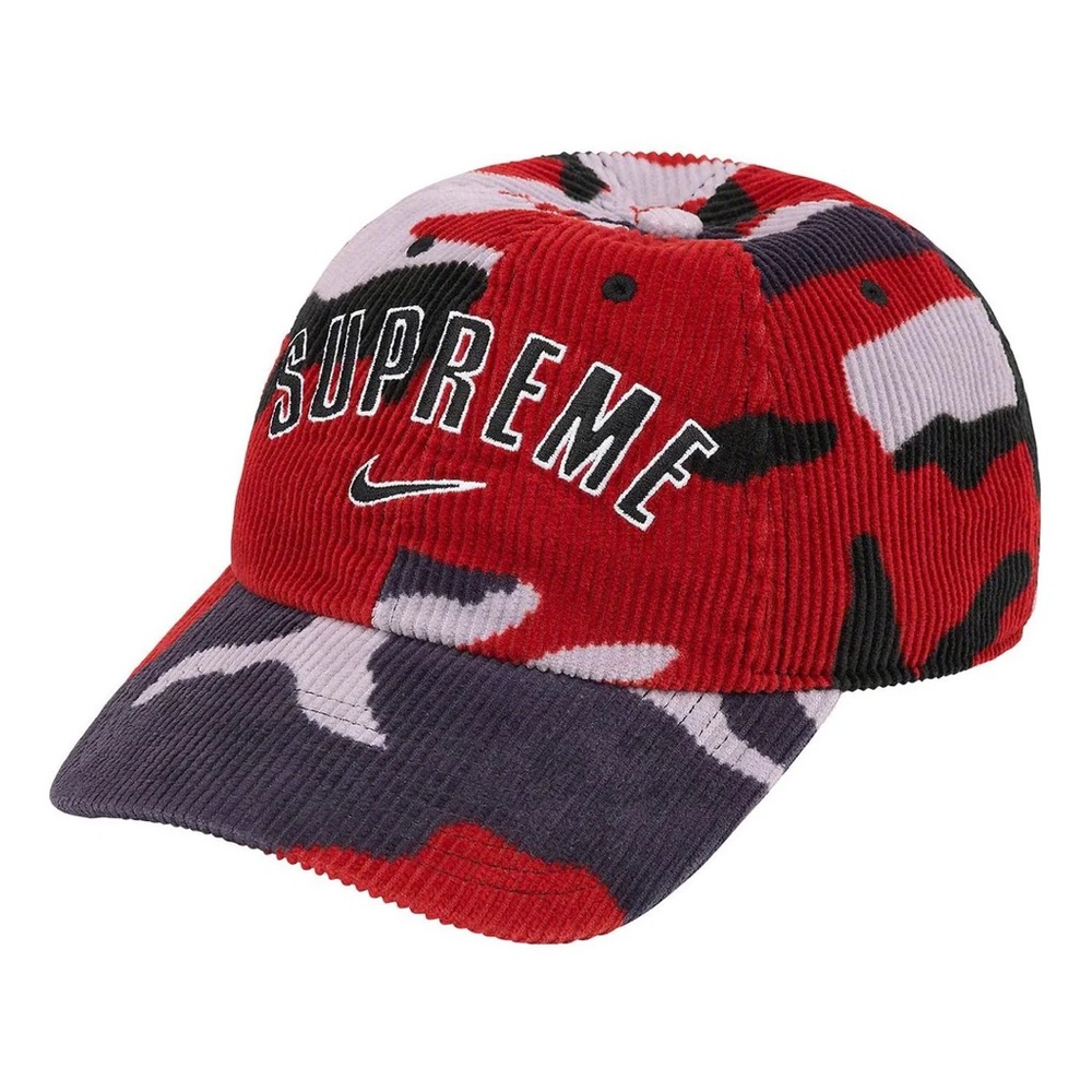 Supreme Red and Black Camo Hat